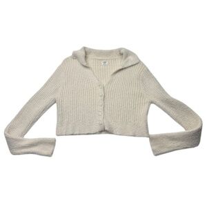 Cotton:On Knit Ribbed Cropped Cardigan Size M